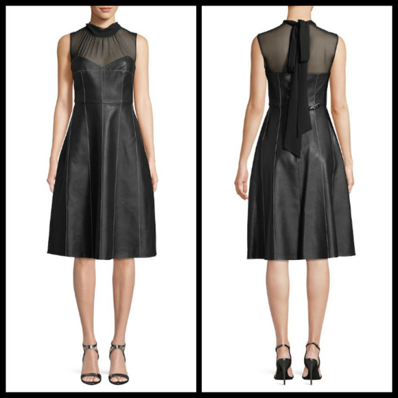 BCBGMaxAzria Dresses & Skirts - 💕BCBGMaxAzria💕 Faux Leather Bustier Top Dress
